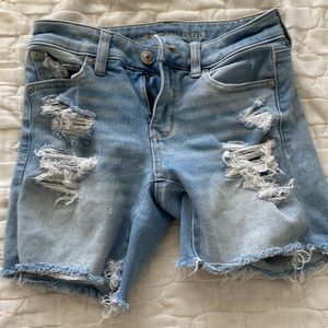 Light wash shorts. Brand is American eagle